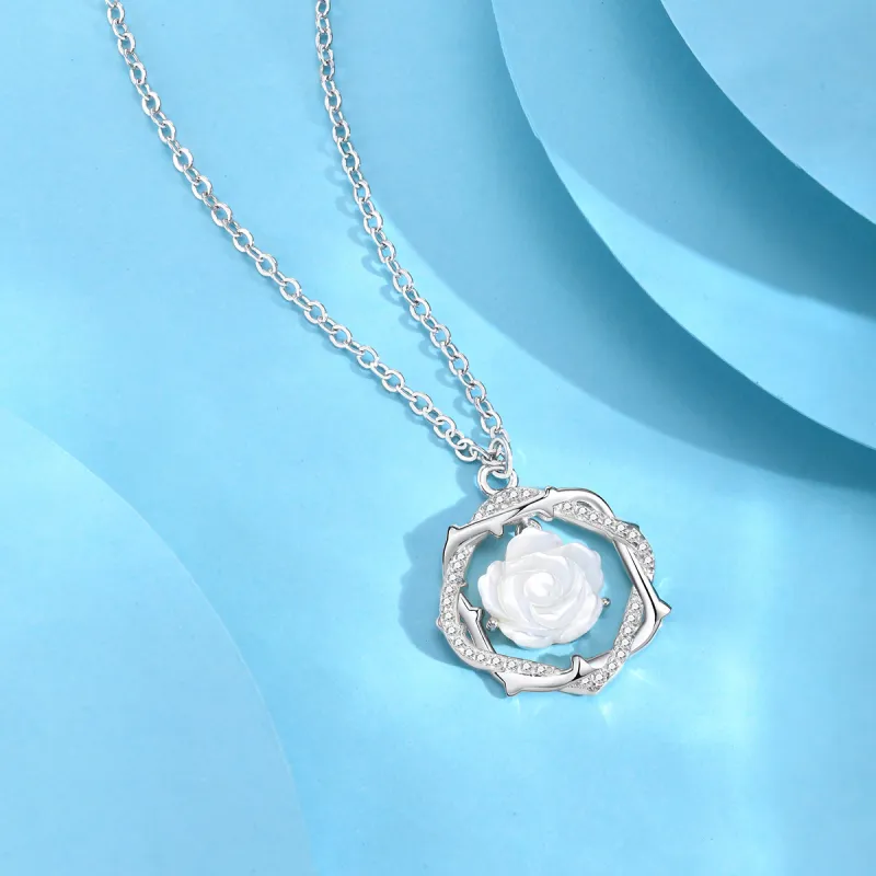 LIANDUO Shell Necklaces Women's Silver Good Luck-3