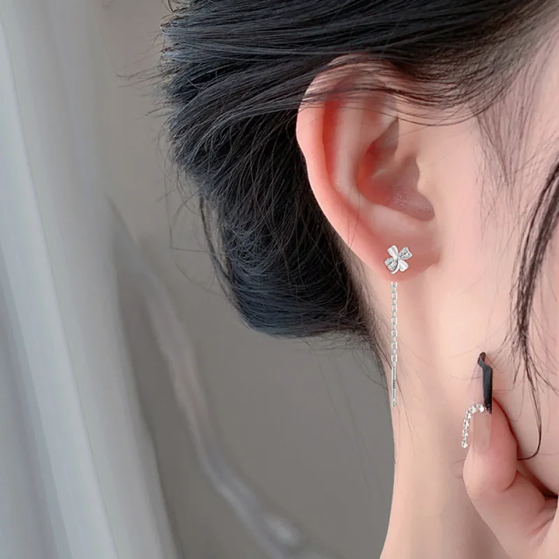 LIANDUO S999 Fine Silver Drop Earrings Women's Good Luck-1