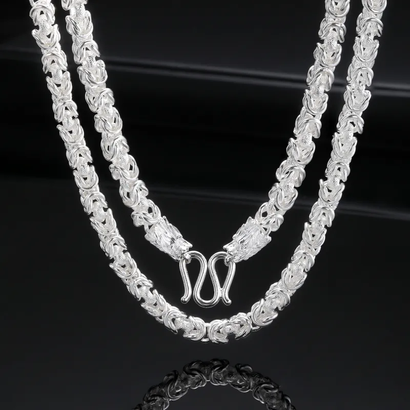 LIANDUO S990 Sterling Silver Necklaces Unisex-3