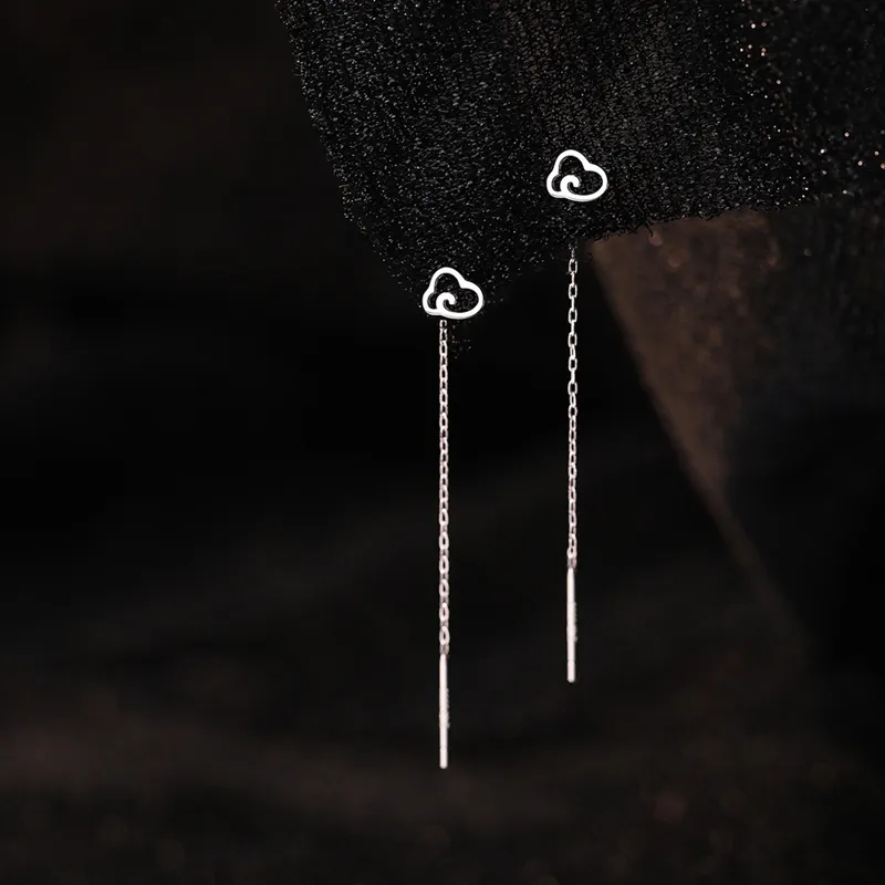 LIANDUO S999 Fine Silver Drop Earrings Women's Good Luck-1