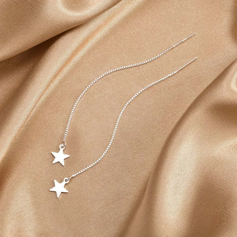 LIANDUO S990 Fine Silver Drop Earrings Women's-3