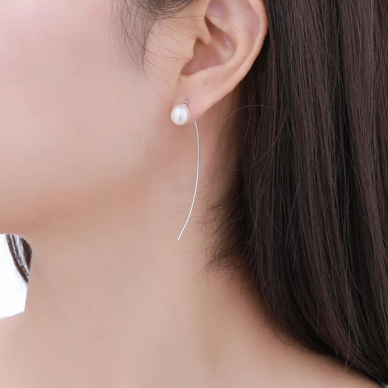 LIANDUO Freshwater Pearl Drop Earrings Women's-4