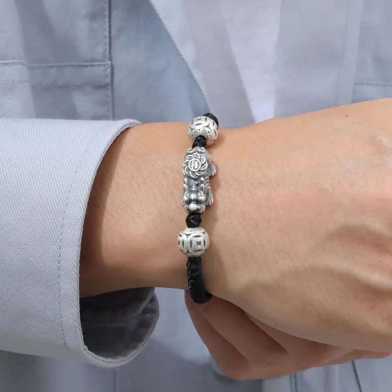 LIANDUO S999 Fine Silver Bracelets Men's-5