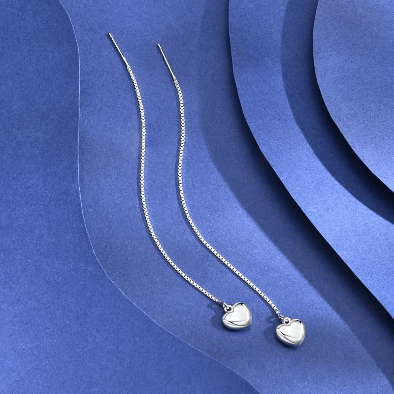 LIANDUO S 990 Silver Drop Earrings Women's-1