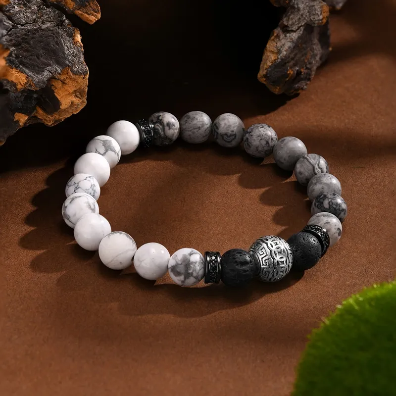 LIANDUO Map Stone Bracelets Unisex-4