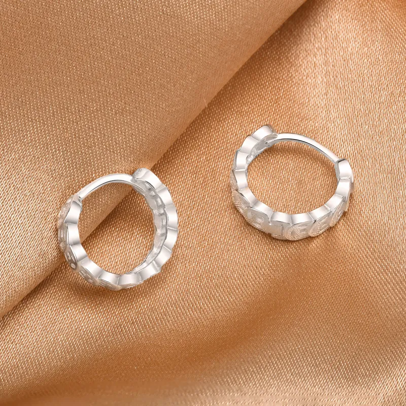 LIANDUO 990 Fine Silver Earrings Unisex-3