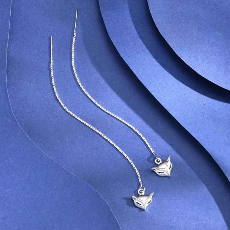 LIANDUO S 990 Silver Drop Earrings Women's-3