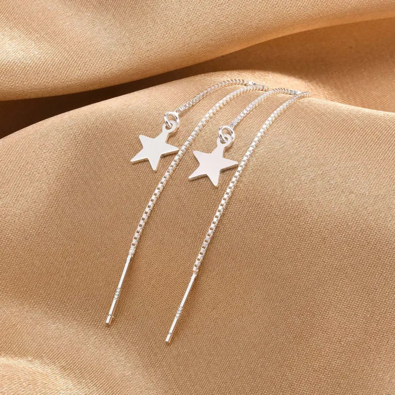 LIANDUO S990 Fine Silver Drop Earrings Women's-2