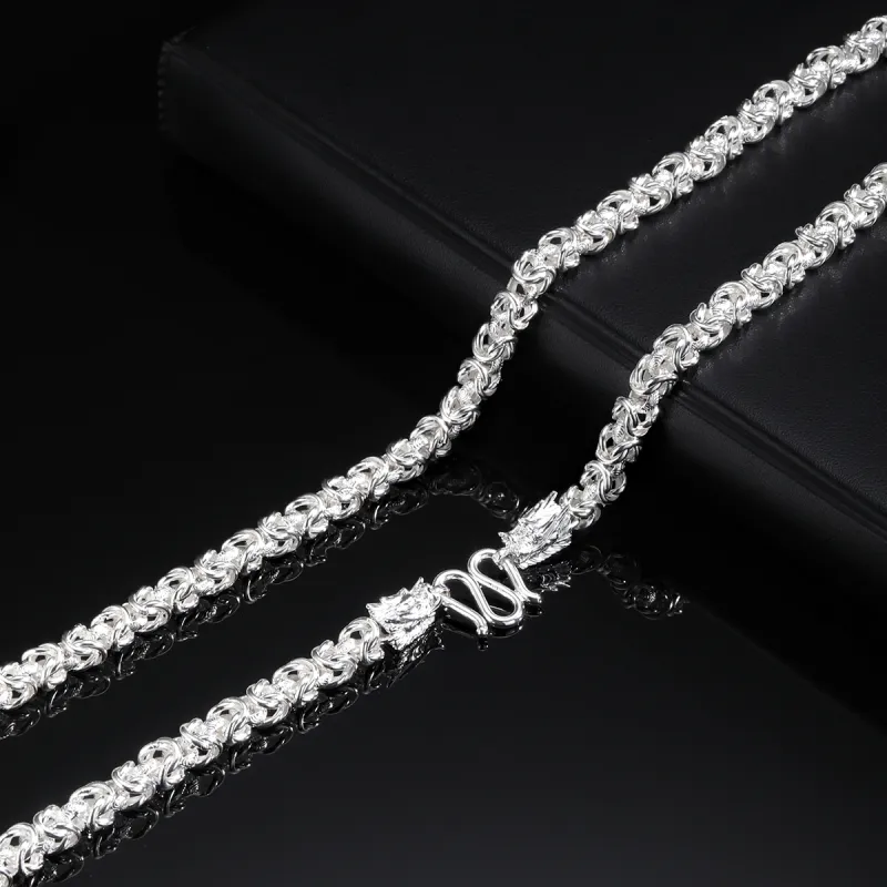 LIANDUO S990 Sterling Silver Necklaces Unisex-6