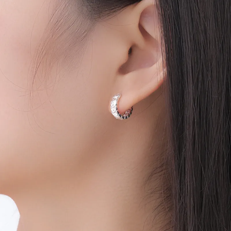 LIANDUO 990 Fine Silver Earrings Unisex-1