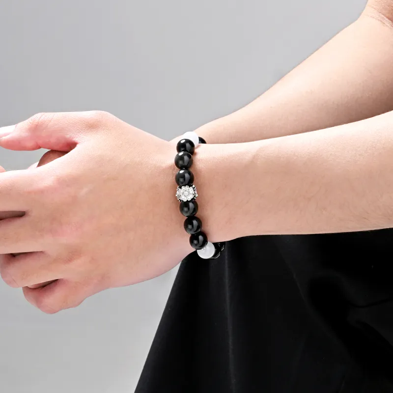 LIANDUO Natural Obsidian Bracelets Men's-5