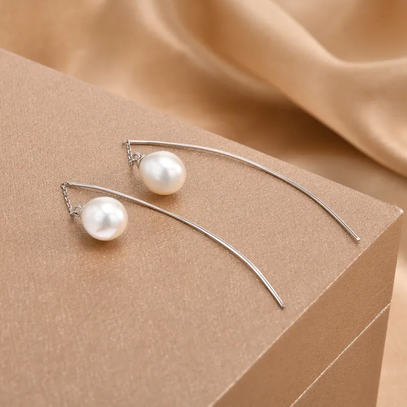 LIANDUO Freshwater Pearl Drop Earrings Women's-1