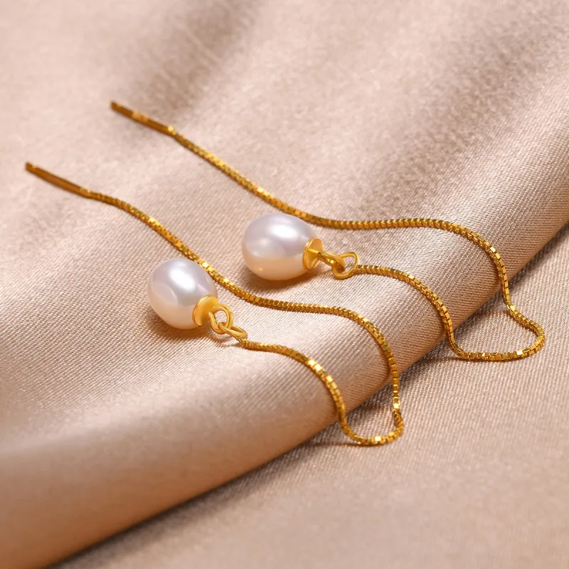LIANDUO 925 Sterling Silver Drop Earrings Women's-5