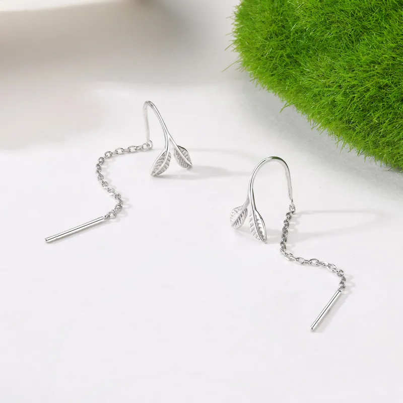 LIANDUO 925 Sterling Silver Drop Earrings Women's Good Luck-2