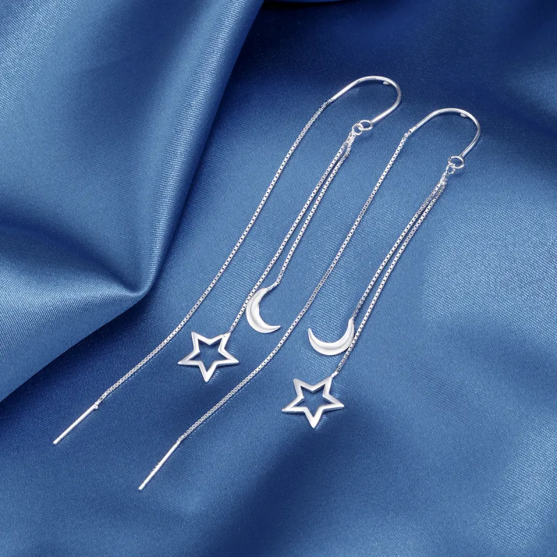 LIANDUO S925 Silver Drop Earrings Women's-1