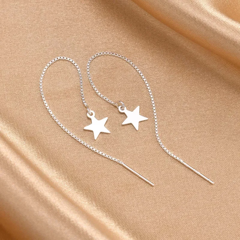 LIANDUO S990 Fine Silver Drop Earrings Women's-1