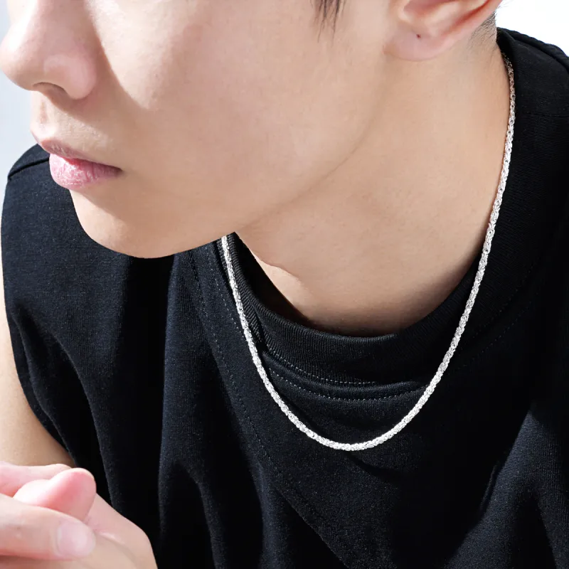 LIANDUO S990 Silver Sterling Silver Necklaces Unisex-5