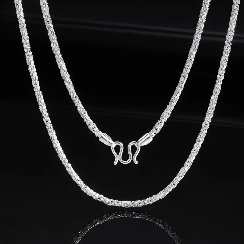 LIANDUO S990 Silver Sterling Silver Necklaces Unisex-2