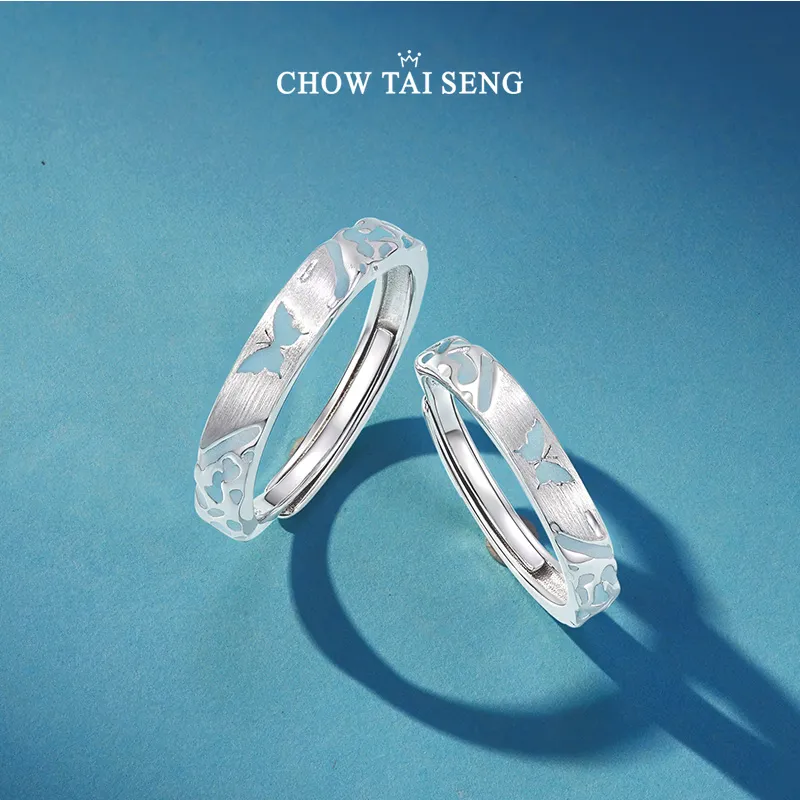 CHOW TAI SENG S925 Silver Rings Unisex-11