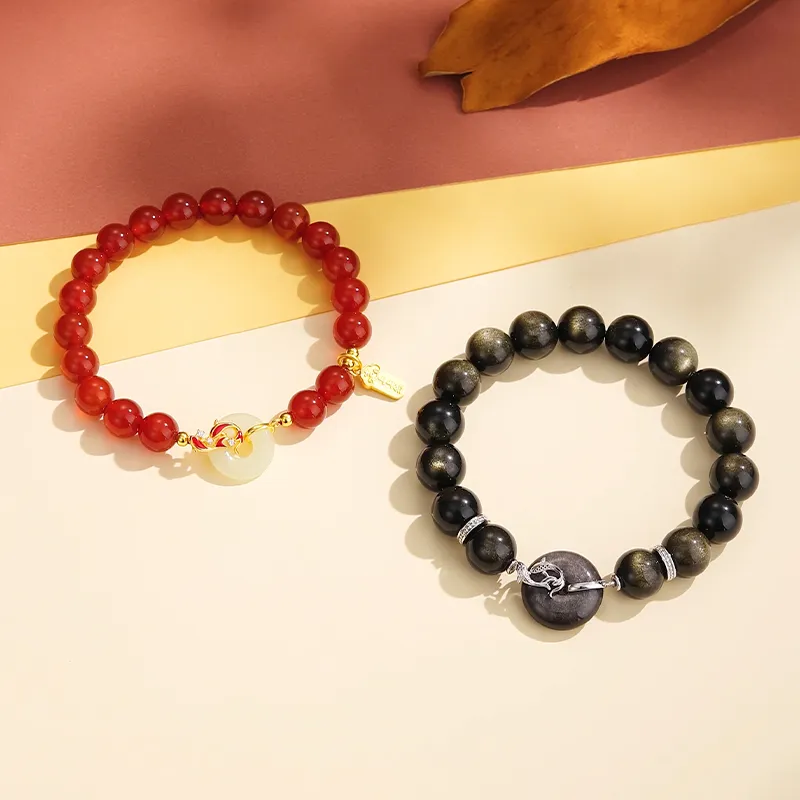 CHOW TAI SENG Obsidian Bracelets Men's-1