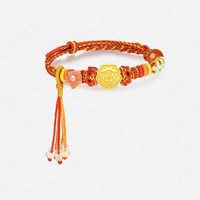 CHOW TAI SENG Wrist Beauty Series Gold Bracelet Unisex-2