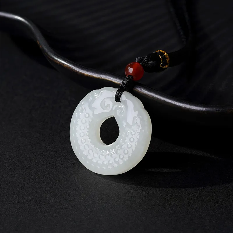 CHOW TAI SENG Necklaces Pale Greenish White Jade Unisex-3