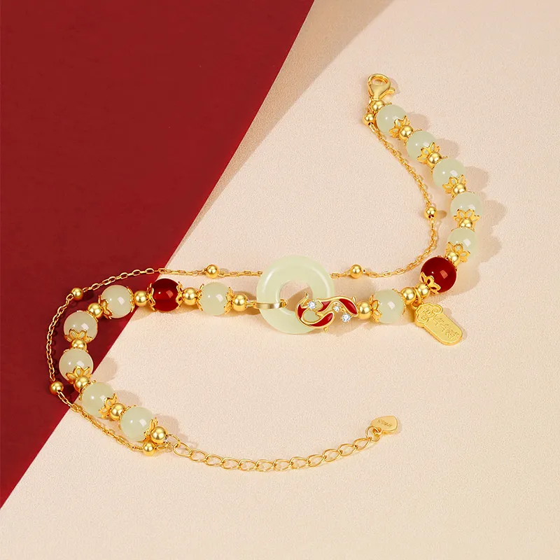 CHOW TAI SENG Bracelets Pale Greenish White Jade Women's-3