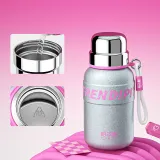 Gray Crystal Pink (One-Three Cups with Heat-Resistant Lid+360° Leak-Proof)