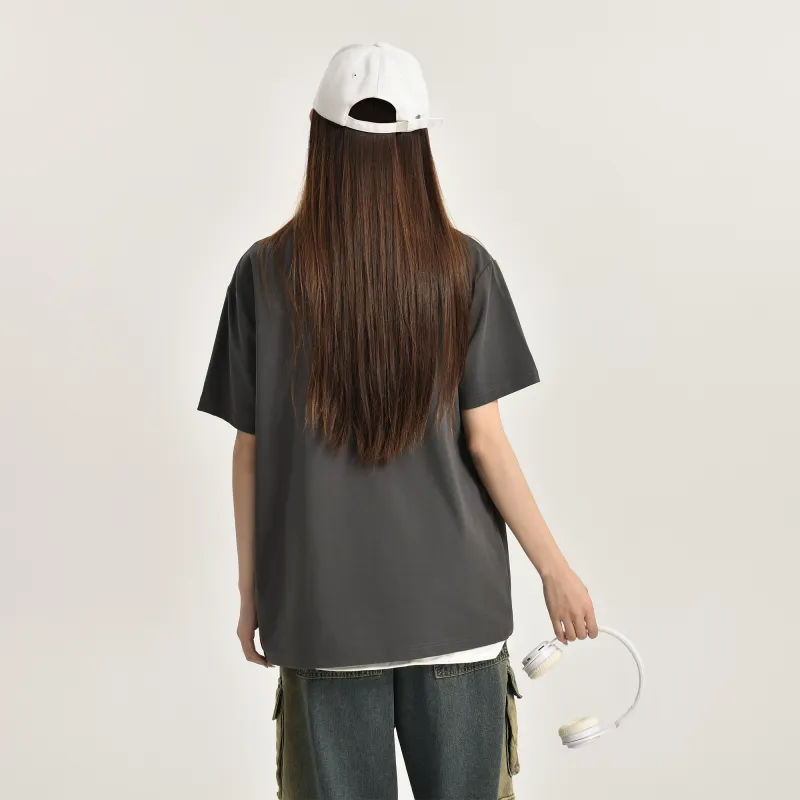 ZMOH Plain Net Series T Shirts Unisex-5