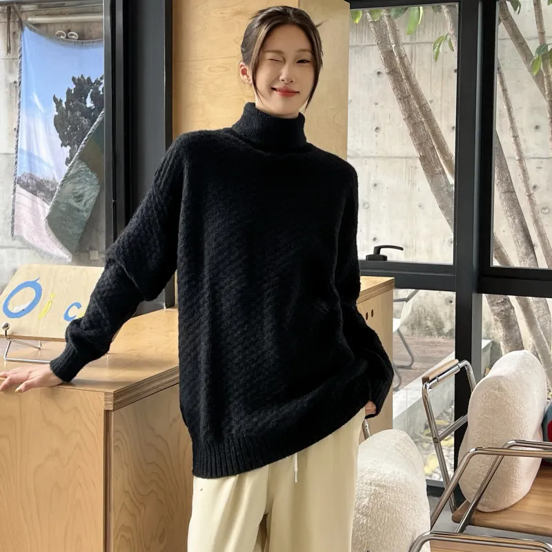 ZMOH Turtleneck Pullover Unisex Couple's-14