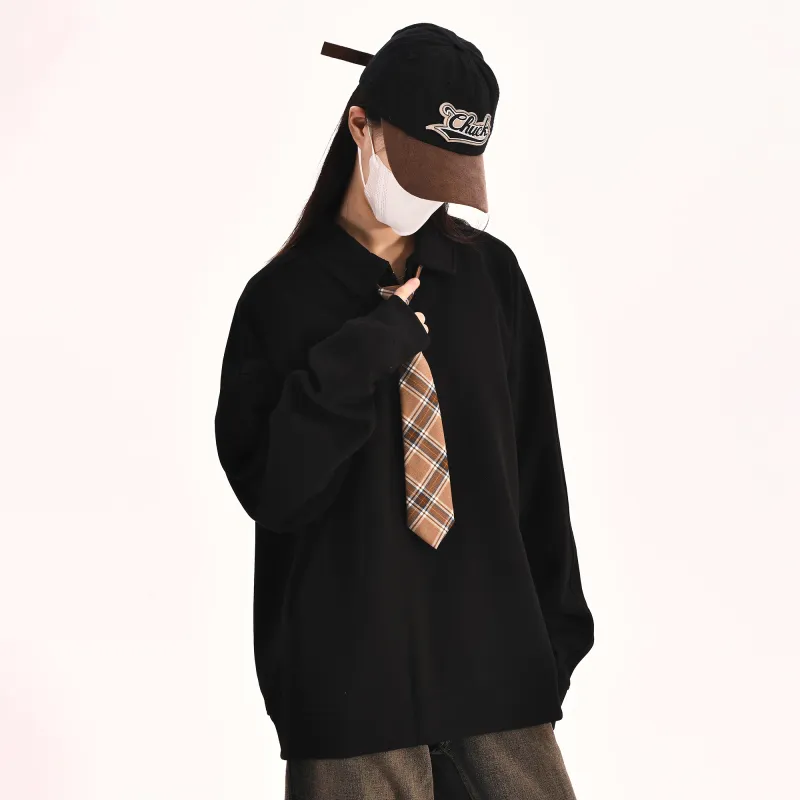 ZMOH Plain Net Series Sweatshirts Unisex-3