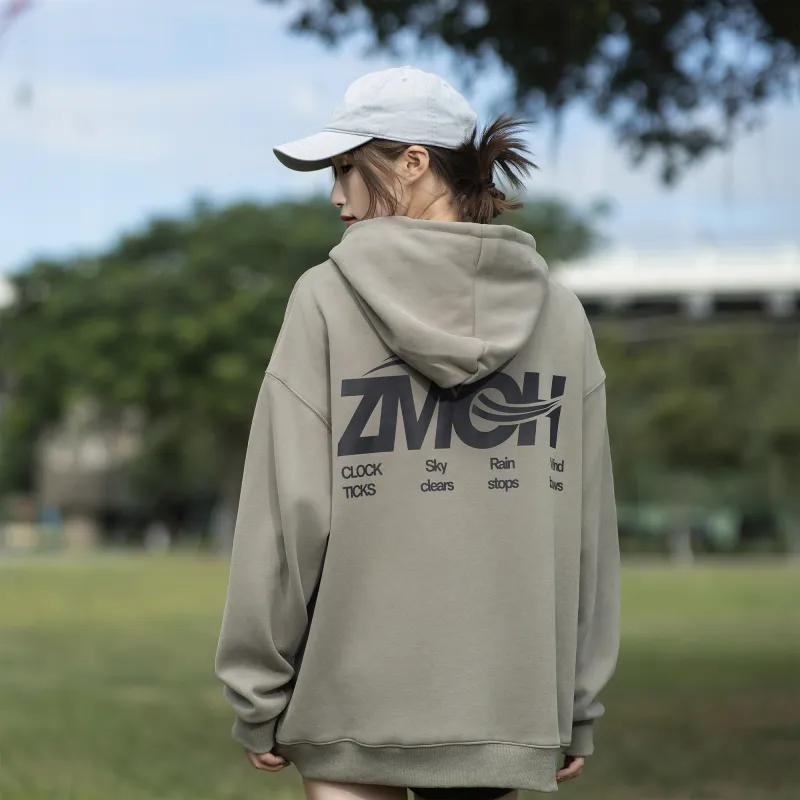 ZMOH Fleece Lined Hoodie Unisex Couple's-6