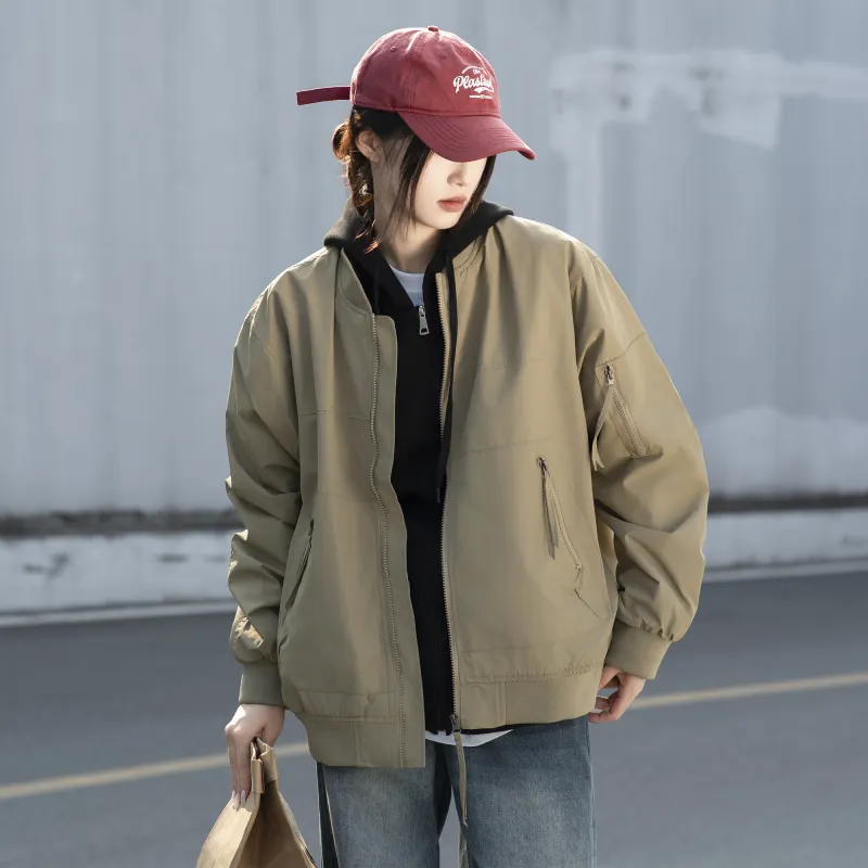 ZMOH Baseball Collar Jacket Unisex Couple's-7