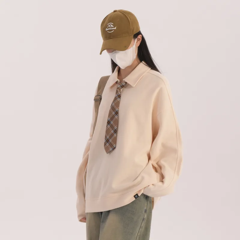 ZMOH Plain Net Series Sweatshirts Unisex-8