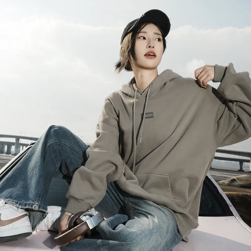 ZMOH Fleece Lined Hoodie Unisex Couple's-4