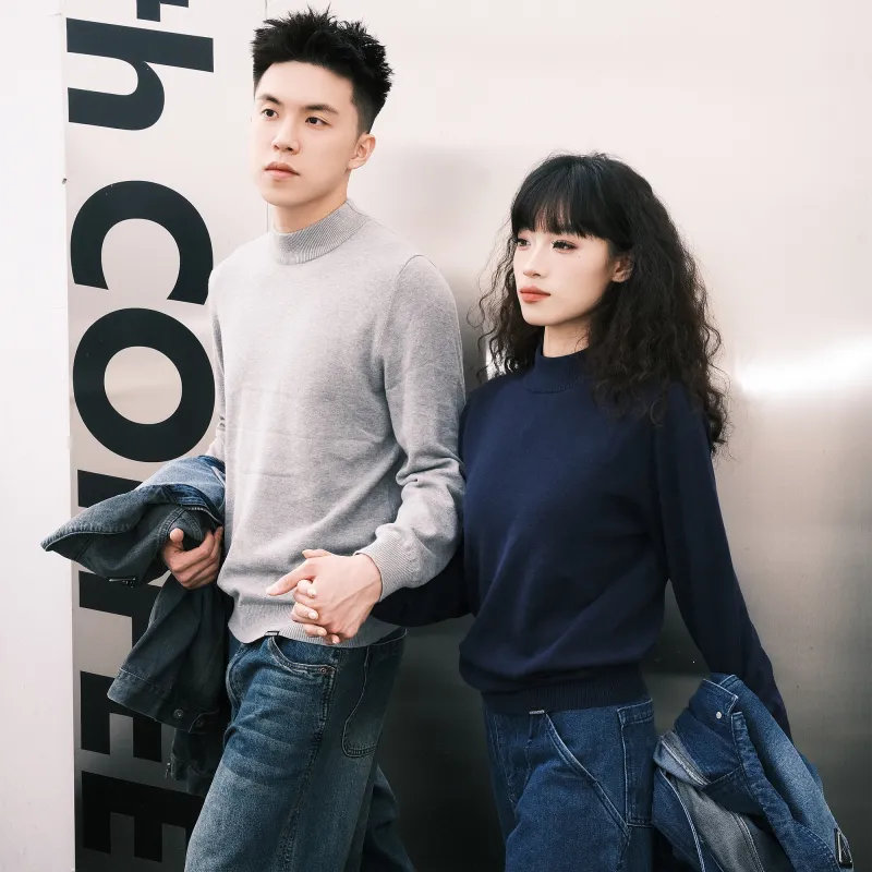 ZMOH Plain Net Series Sweaters Unisex-8