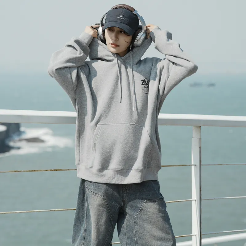 ZMOH Fleece Lined Hoodie Unisex Couple's-5