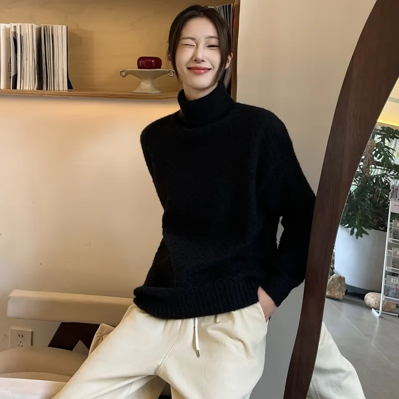 ZMOH Turtleneck Pullover Unisex Couple's-12
