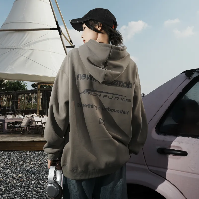 ZMOH Fleece Lined Hoodie Unisex Couple's-3