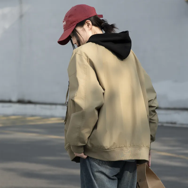ZMOH Baseball Collar Jacket Unisex Couple's-5