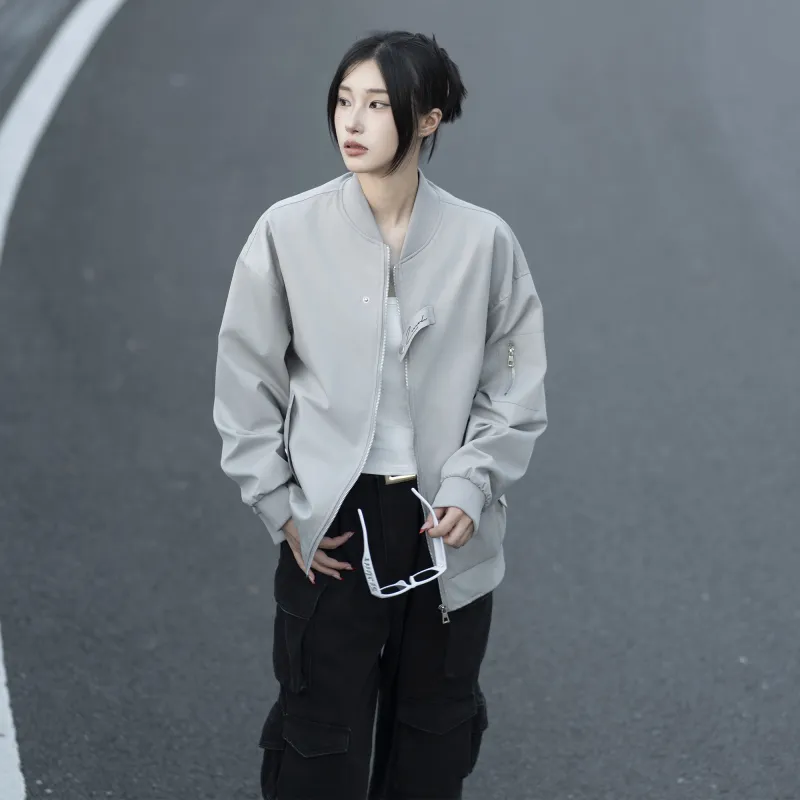 ZMOH Baseball Collar Jacket Unisex Couple's-2