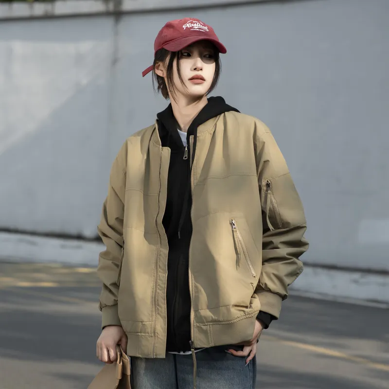 ZMOH Baseball Collar Jacket Unisex Couple's-4
