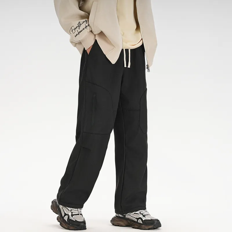ZMOH Fleece Lined Casual Pants Unisex-3
