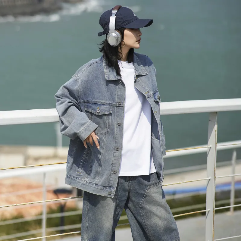 ZMOH Denim Jacket Unisex Couple's-2