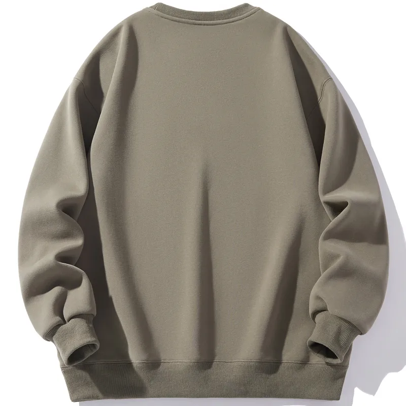 ZMOH Fleece Lined Crew Neck Sweatshirt Men's Couple's-15