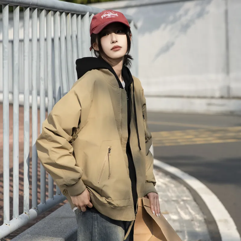 ZMOH Baseball Collar Jacket Unisex Couple's-6