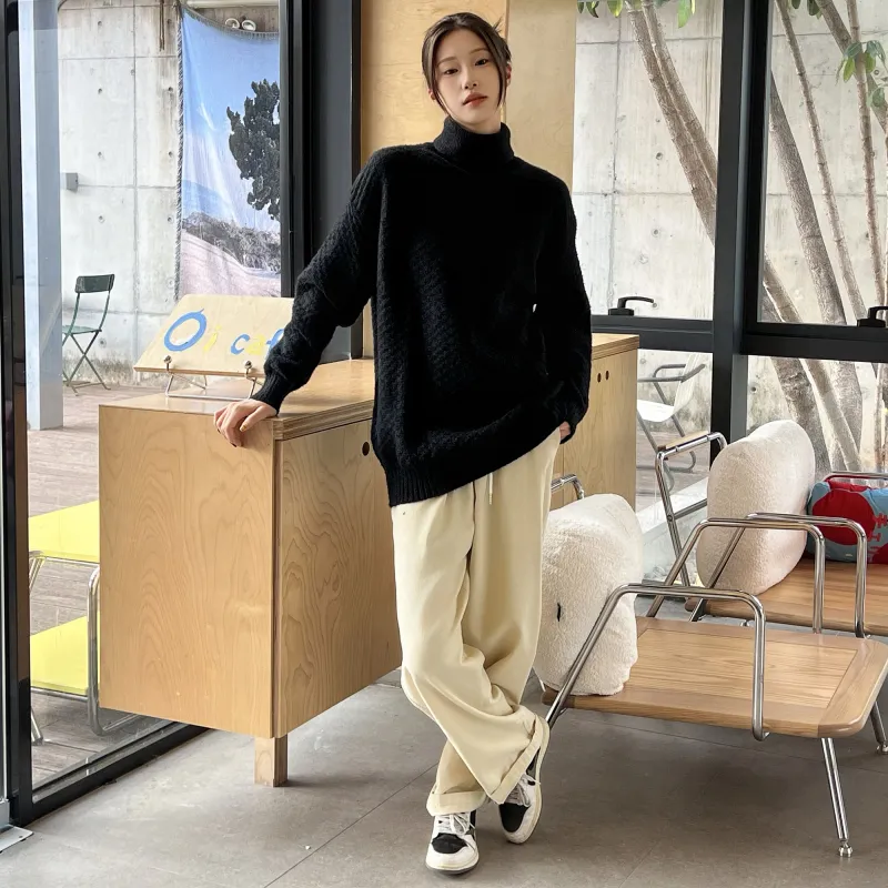 ZMOH Turtleneck Pullover Unisex Couple's-13