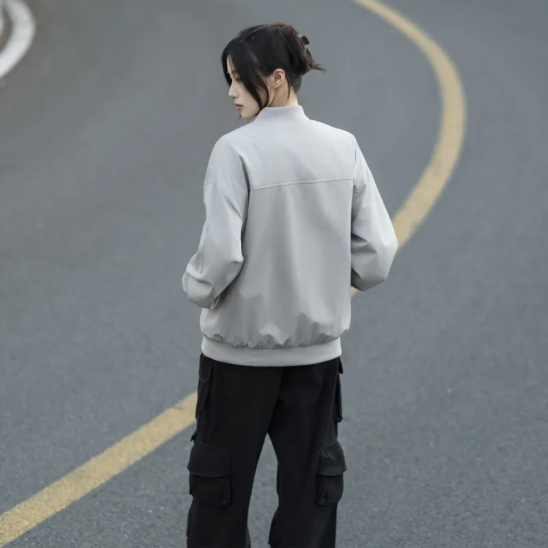 ZMOH Baseball Collar Jacket Unisex Couple's-4