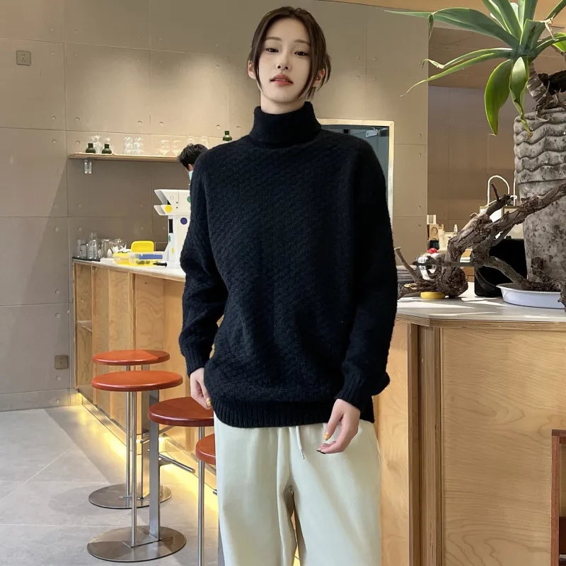 ZMOH Turtleneck Pullover Unisex Couple's-15