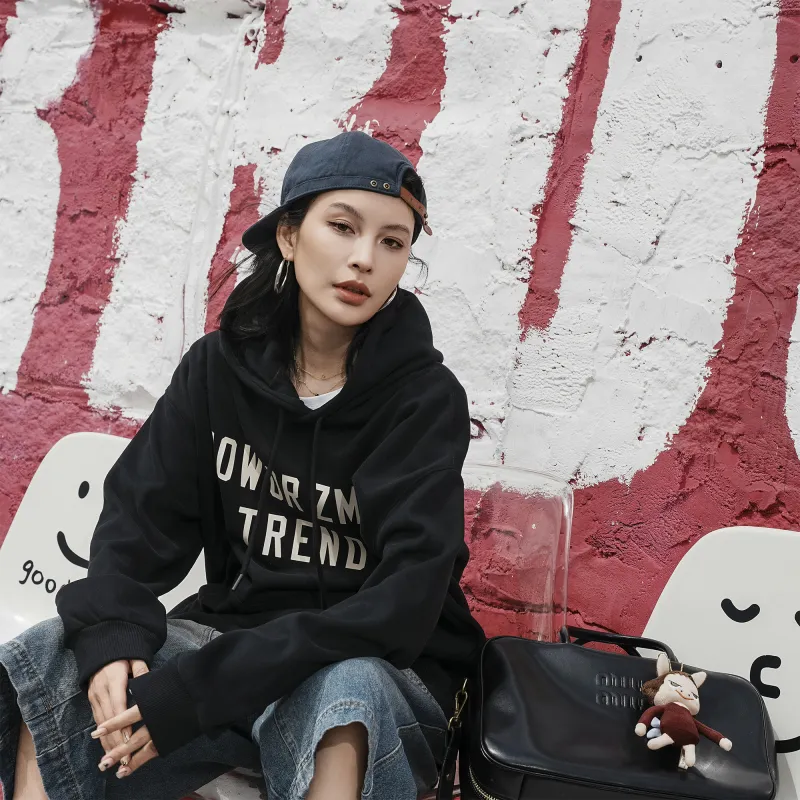 ZMOH Fleece Lined Hoodie Unisex Couple's-5